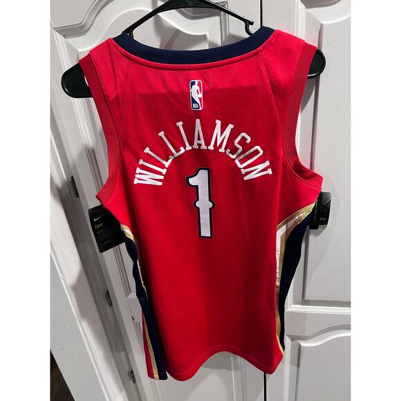 Nike NBA Zion Williamson #1 Pelicans Red Statement Swingman Jersey NWT Men’s S - Picture 9 of 9
